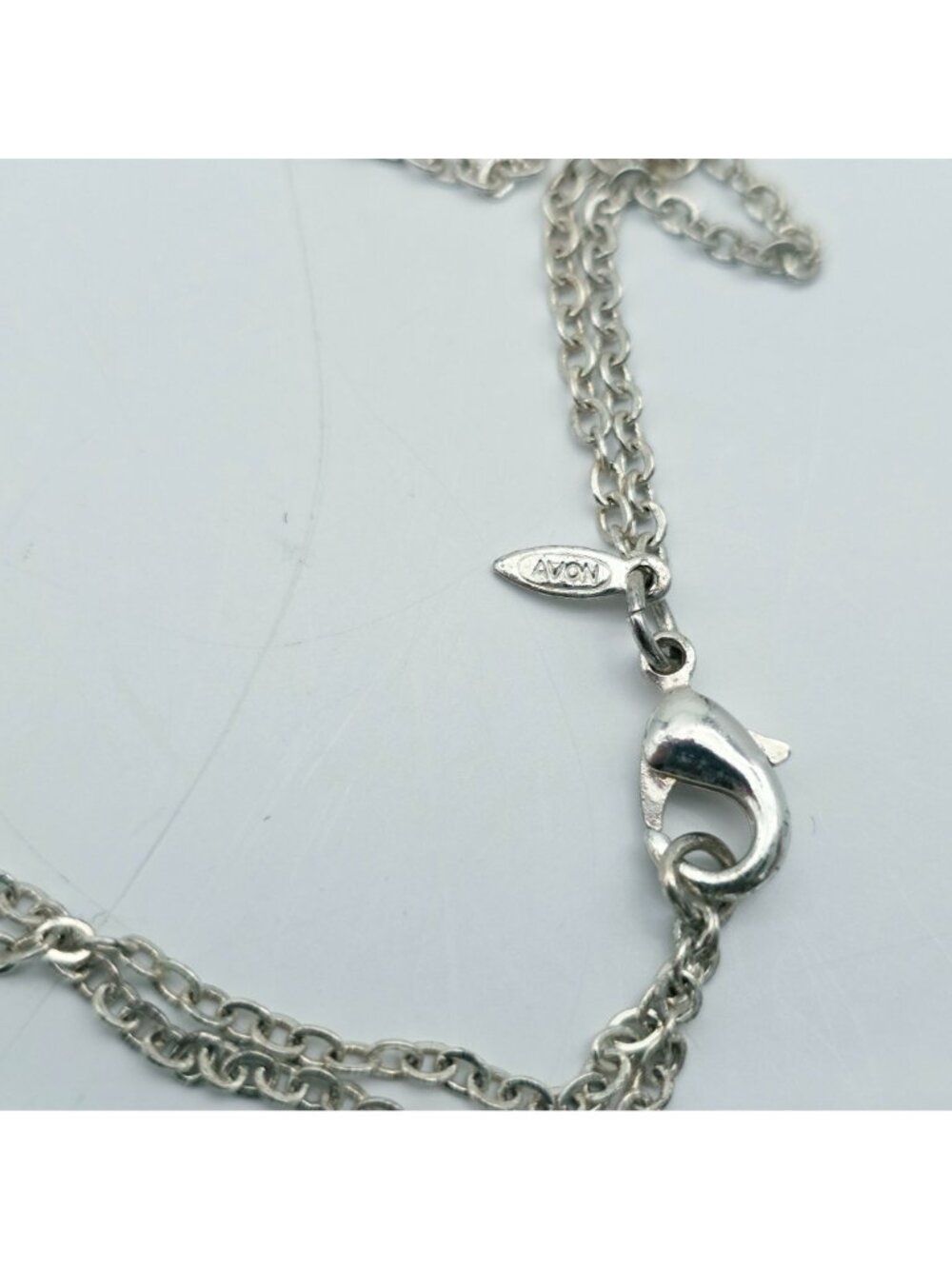 Silver-Tone Necklace & Dangle Earrings Set Aqua Blue Bead Avon - Picture 7 of 7